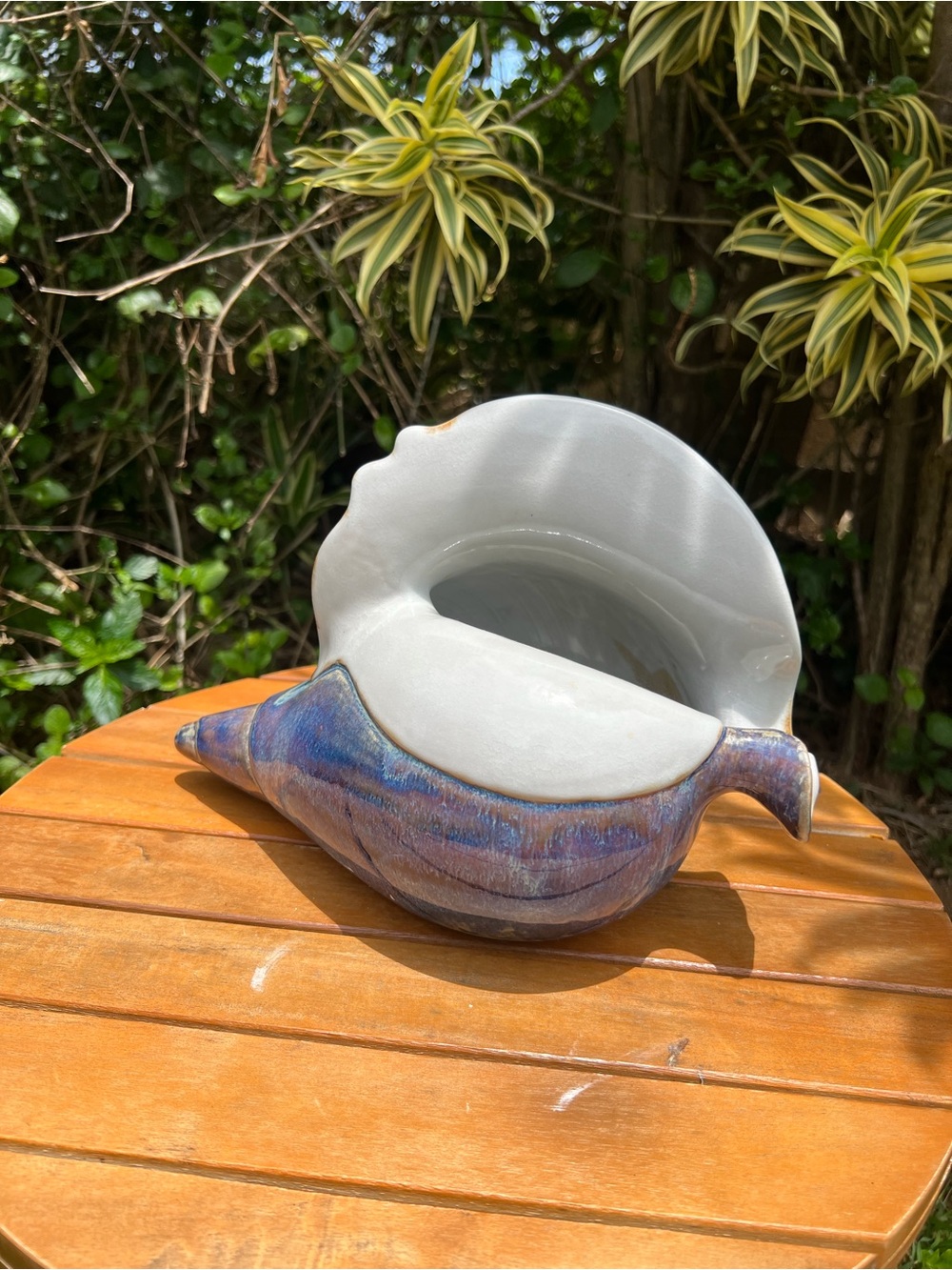 Vintage Dudley Hawaii Handcrafted Ceramic Nautilus in Iridescent